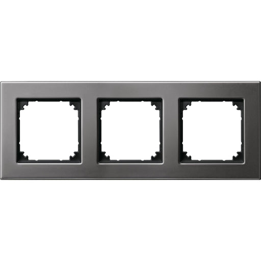 Merten - Abdeckrahmen Metallrahmen 3f.rho/gr 475314 waage/senkrecht