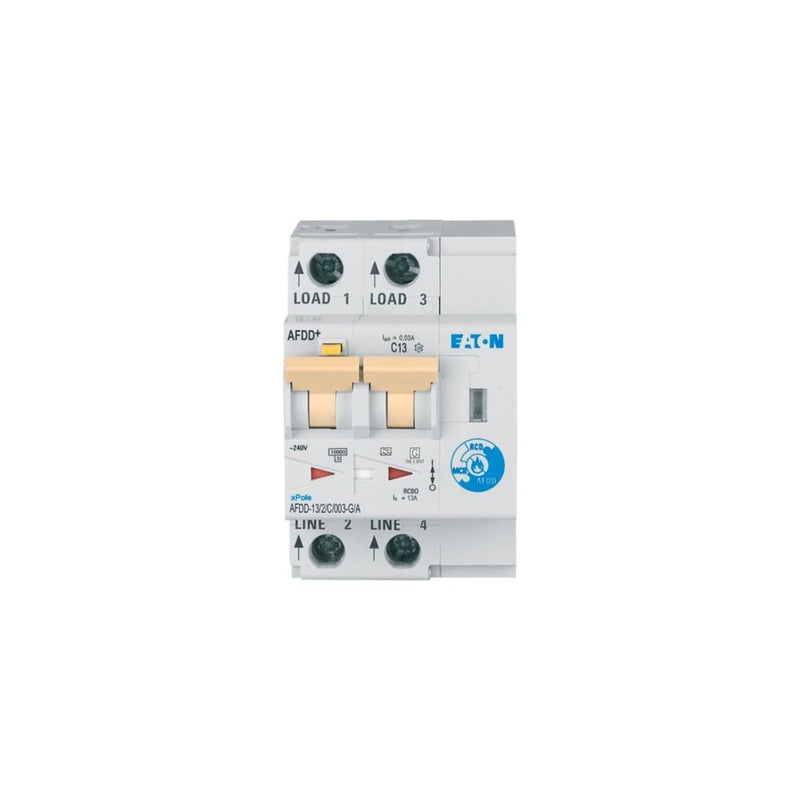 Eaton - Kombination FI-Schalter/Leitungsschutzschalter mit Zusatzeinrichtung Brandschutzschalter AFDD-13/2/C/003-G/A 2p,C,13A,30mA,TypG/A