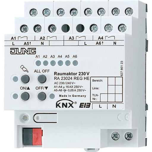 Jung - Bussystem-Schaltaktor KNX Raumaktor RA 23024 REGHE REG Gehäuse 4TE − 1 Stück
