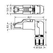 WAGO - Modularer Steckverbinder ETHERNET-Stecker RJ-45 750-979/000-022 Cat. 6A