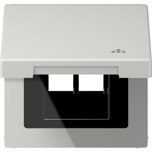 Jung - Abdeckrahmen Klappdeckel LS 990 BFKL LAN LG LAN m.Zentralplatte
