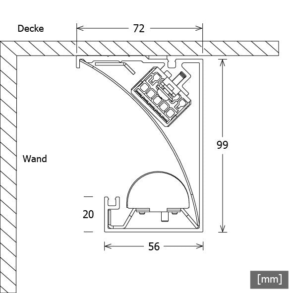 LTS Licht&Leuchten - Decken-/Wandleuchte LED-Lichtvoute IDL 70.2030.2500 sw 3000K shwarz