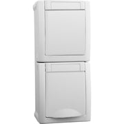 Panasonic - Schalter-/Steckdosenkombination Steckdose/Wechselsch-Kombi 90591198-DE senkr.FR-AP IP54 ws