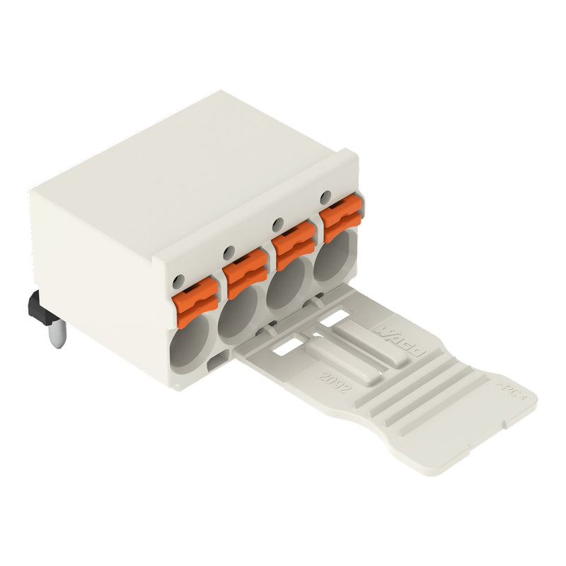 WAGO - Leiterplattensteckverbinder 1-Leiter-THT-Federleiste 2092-1353 CAGE CLAMP,lichtgrau − 100 Stück