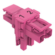 WAGO - Kompaktverteiler für steckbare Gebäudeinstallation T-Verteiler 2-polig 770-1703 Kod. B,pink − 50 Stück