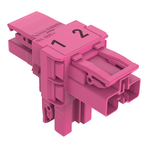 WAGO - Kompaktverteiler für steckbare Gebäudeinstallation T-Verteiler 2-polig 770-1703 Kod. B,pink − 50 Stück