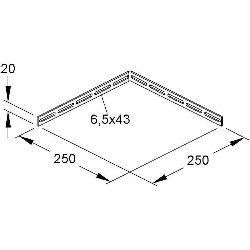 Niedax - Verbinder für Kabeltragsystem Gitterrinnenwinkel GRWV 20/250 F