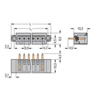 WAGO - Leiterplattensteckverbinder THT-Stiftleiste Lötstift 734-133/108-000 1,0x1,0,gerade,lgr − 200 Stück