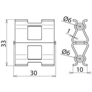 DEHN - Verbinder für Blitzschutz Bewehrungsklemme DC BK 6 RD6 STBLANK DEHNclip 6/6mm