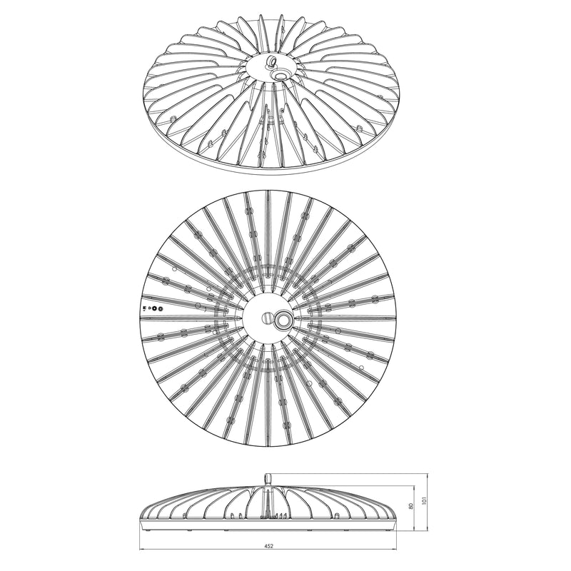 Abalight - Hallen-Reflektorleuchte LED-Flächenstrahler SUN-HT60-860-D73CG 6000K
