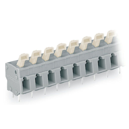 WAGO - Leiterplattenklemme 257-524 Drücker,2,5 mm²,grau − 5 Stück
