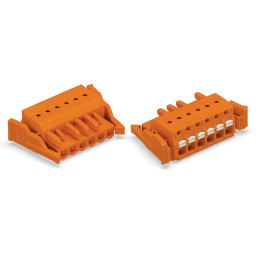 WAGO - Kabelsteckverbinder für Leiterplattensteckverbinder Federleiste 2231-308/037-000 8pol, orange − 25 Stück