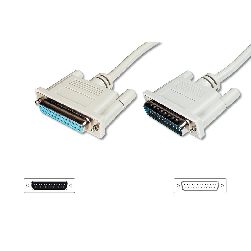 DIGITUS - PC-Kabel Verlängerungskabel AK-610201-030-E D-SUB 25/Bu