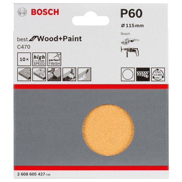 Bosch - Schleifpapier/Schleifvlies Schleifblatt-Set C470 best 2608605427 for Wood and Paint K
