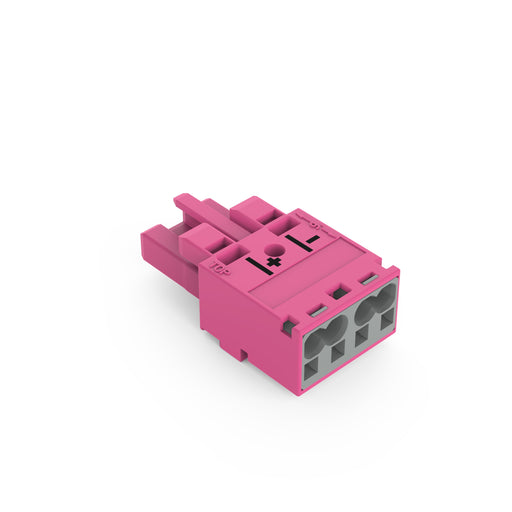 WAGO - Steckverbinder für steckbare Gebäudeinstallation Buchse 2-polig 770-282/080-000 Kod. B,pink − 100 Stück