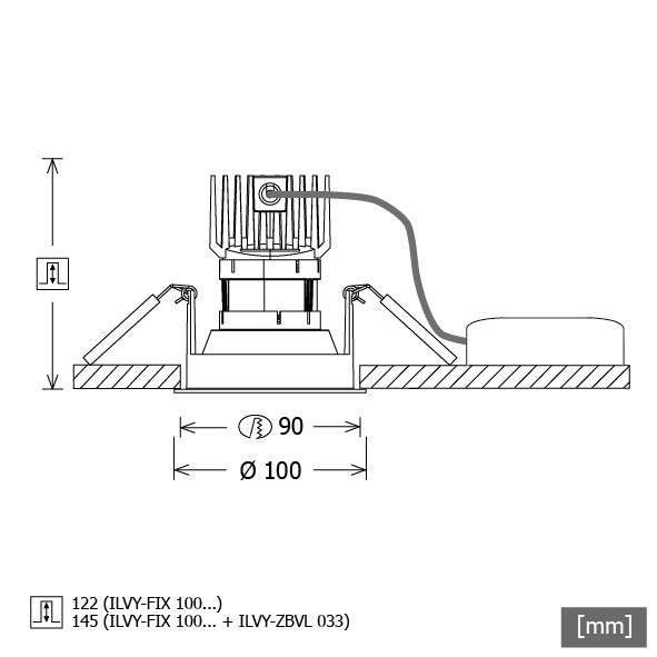 LTS Licht&Leuchten - Downlight/Strahler/Flutlicht LED-Downlight ILVY-FIX100 #658146 940, sw
