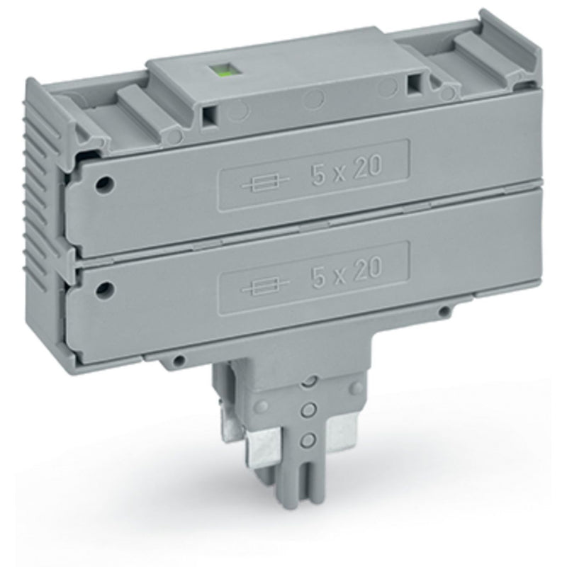 WAGO - Bauelementestecker Doppelsicherungsstecker 2003-911/1000-923 Leuchtanzeige,grau − 25 Stück