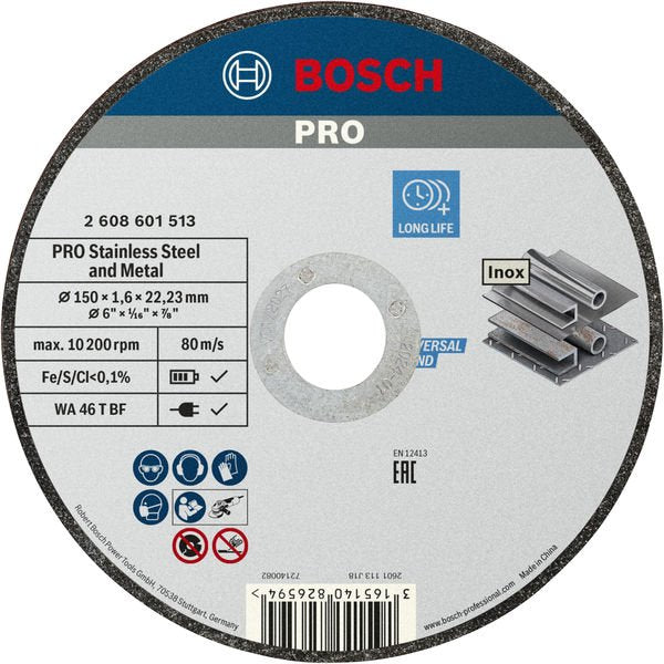 Bosch - Trenn-/Schleifscheibe PRO Stainless Steel and 2608601513 Metal Trennscheibe