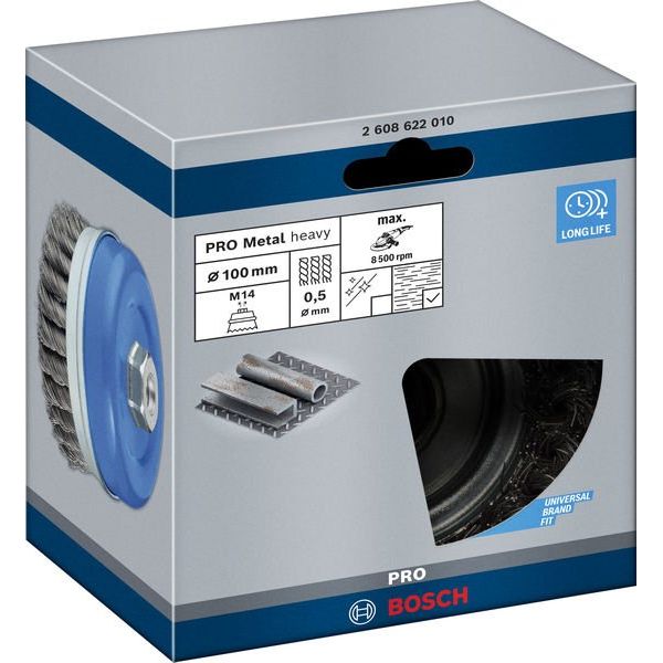 Bosch - Rotierende Drahtbürste PRO Metal heavy 2608622010 Topfbürste 100 x 0,5