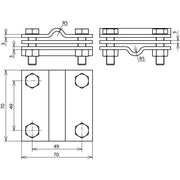DEHN - Verbinder für Blitzschutz Kreuzstück NIRO KS7.107.10FL40ZPV4A f.Rd 7-10/Fl 30-40mm