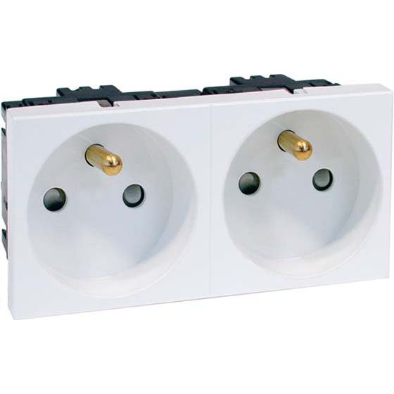 Peha - Schalter-/Steckdosenkombination Steckdose m.Erdungsstift B 6272.02 EMS SI 2f,erh.Berührs., rws