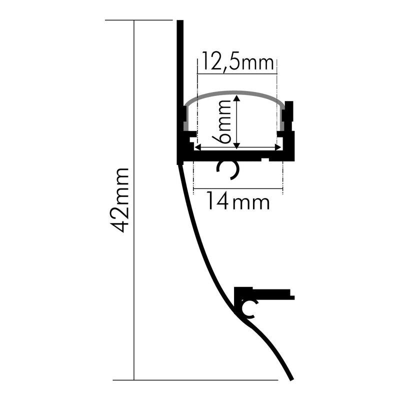 Nobile - Zubehör/Ersatzteile für Lichtschlauch/-band Alu Aufbau-Profil 2m 5011149906 − 1 Stück
