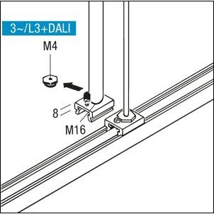 Zumtobel - Mechanisches Zubehör/Ersatzteile für Leuchten Befestigungsstück 3ph sw S2 800980 für Pendelmontage