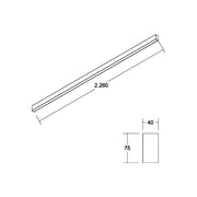 Brumberg Leuchten - Decken-/Wandleuchte LED-Anbauprofil BIRO40 77134083 3000K, DALI, 2264mm