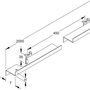 Niedax - Trennwand für Geräteeinbaukanal Trennwand GTS 50 Stahl − 20 Meter