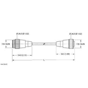 Turck - Rundsteckverbinder, feldkonfektionierbar (Industriesteckverbinder) Verbindungsleitung RSM RKM 50-2M
