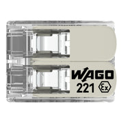 WAGO GmbH & Co. KG - Steckklemme COMPACT-Verbindungsklemme 221-682 Ex e,transparent − 50 Stück
