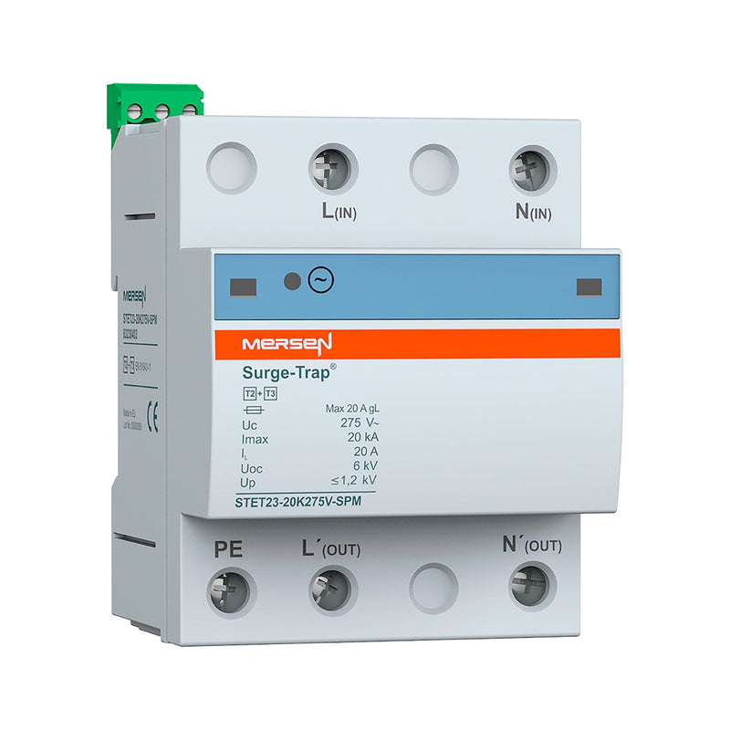 Mersen - Überspannungsableiter für Energietechnik/Stromversorgung Überspg.-Ableiter Typ 2+3 STET23-20K275V-SPM 20kA Uc275V EMV TT