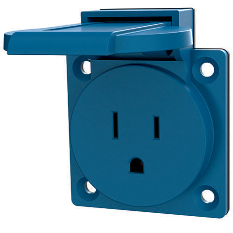 Mennekes - Schutzkontakt-Anbausteckdose NEMA-Anbau-Steckdose 10087 15A,2p+E 125V blau