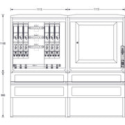 uesa - Zähler-Komplettschrank Wandlermessung WMZWS630A800-800D1Bw 1100x1115+1115x320mm