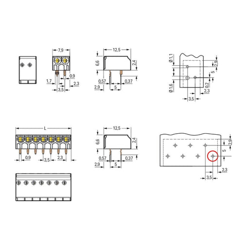 WAGO - Leiterplattenklemme 744-303/364-000 1,5mm² − 1000 Stück