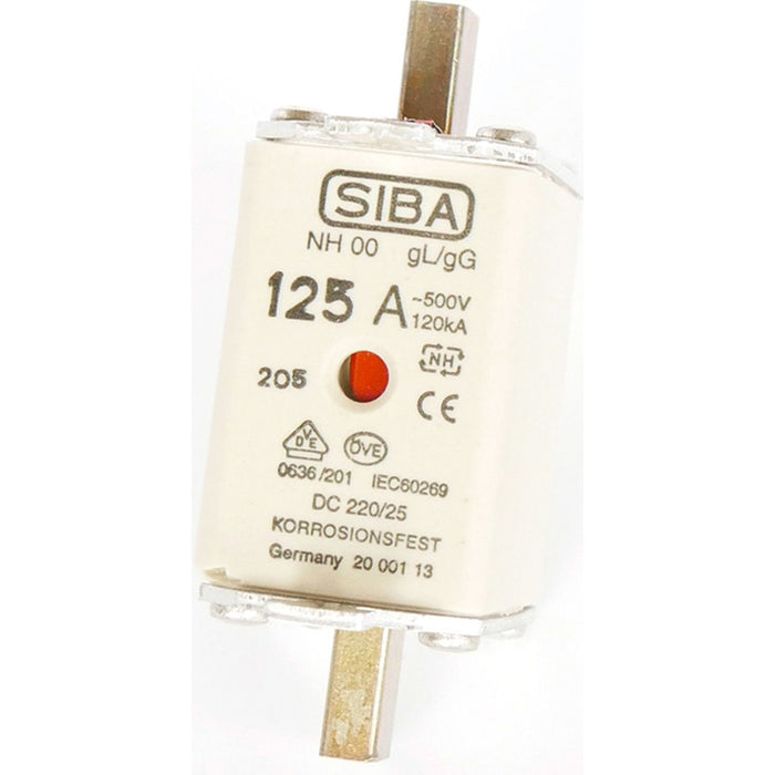 Siba - Messersicherung NH-Sicherungseinsatz 2020908.80 80A NH00 aM 690V − 3 Stück
