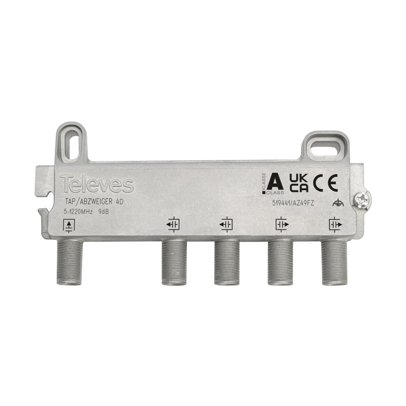 Televes - Abzweiger und Verteiler End-Abzweiger 4f. AZ49FZ 5-1218 MHz AD: 8 dB