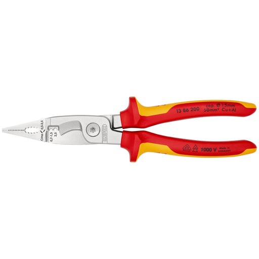 Knipex - Abisolierzange Elektro-Installationszange 13 86 200 SB 200mm