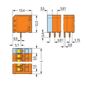 WAGO - Leiterplattenklemme 739-332 1,5mm² − 130 Stück