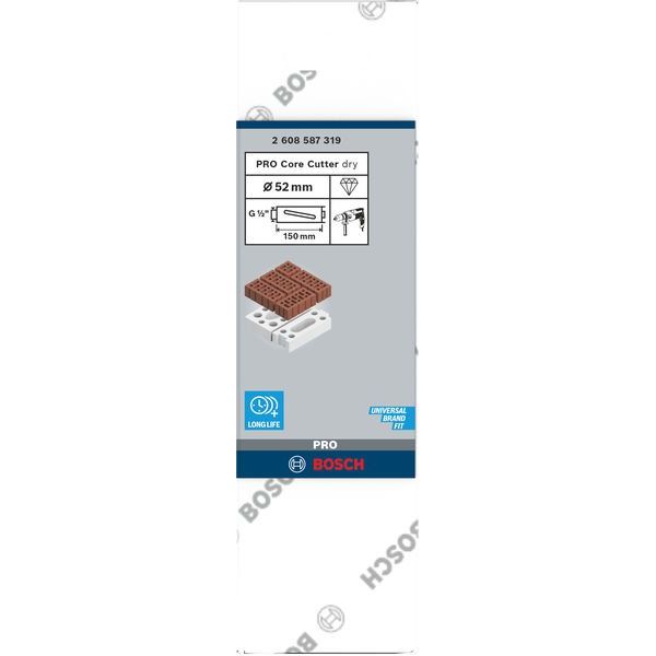 Bosch - Bohrkrone PRO Trockenbohrkrone, 52 x 2608587319 150 mm, G 1/2 Zoll
