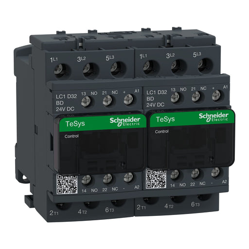 Schneider Electric - Schützkombination Wendeschütz LC2D32BD 32A 24VDC