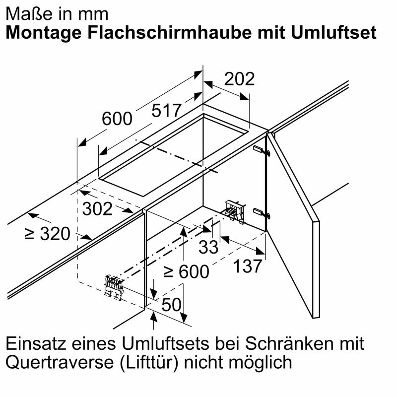 Siemens - Zubehör/Ersatzteile für Dunstabzugshauben Long Life Umluftset LZ11ITD11 extern