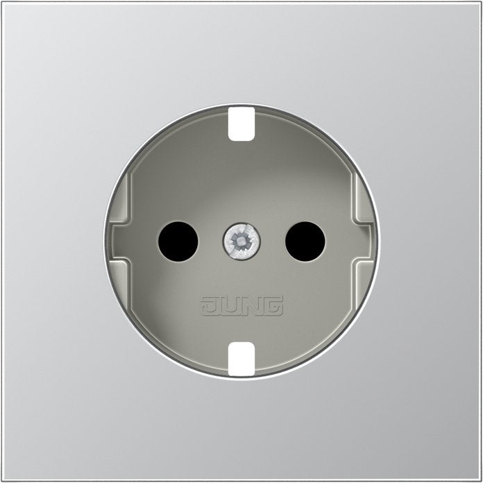 Jung - Abdeckung/Bedienelement für Installationsschalterprogramme Zentralplatte AL 1520 KIPL f. SCHUKO-Steckdose