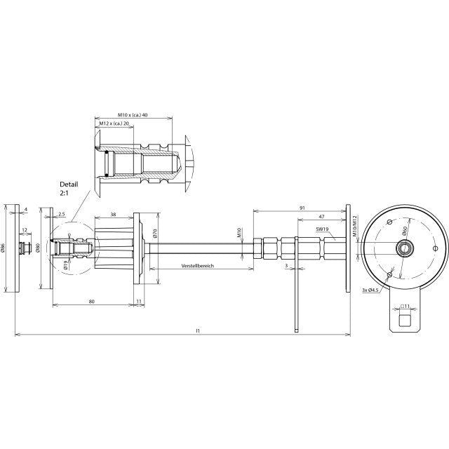DEHN - Zubehör/Ersatzteile für Erdung und Blitzschutz Wanddurchführung WDM1012V4ADWD#478540 m. Druckwasserschutz