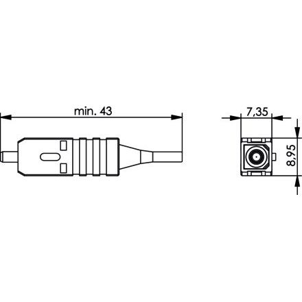 Telegärtner - LWL-Steckverbinder T-SC Stecker SM 100007185 Faser D:0,9mm