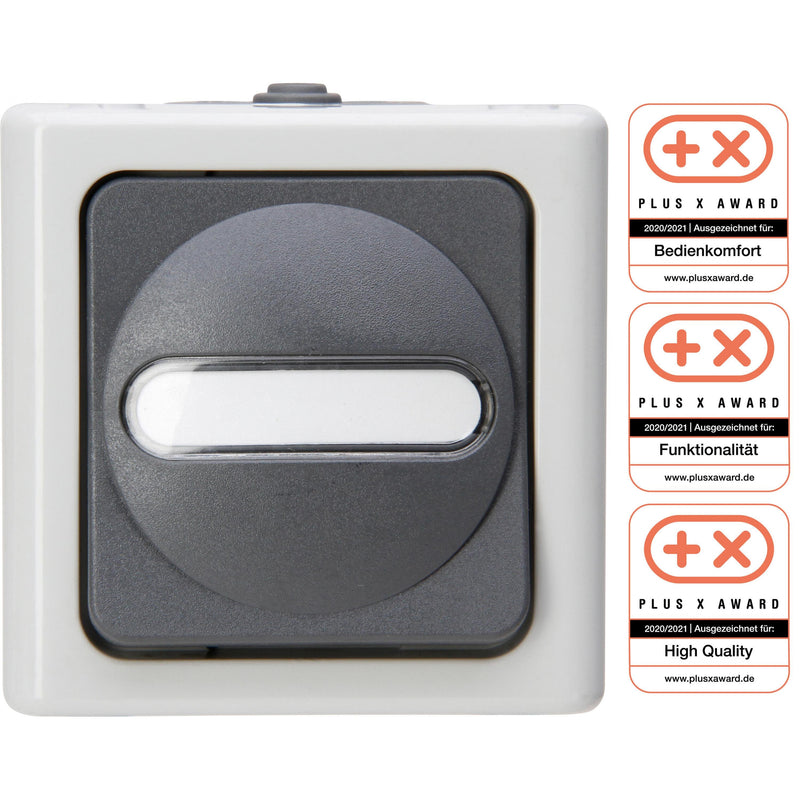 Kopp - Installationsschalter Kreuzschalter AP 560756009 grau − 5 Stück