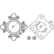 DEHN - Zubehör/Ersatzteile für Erdung und Blitzschutz Befestigungsset BFS D61 4X20 D=61mm, 4xD=20mm