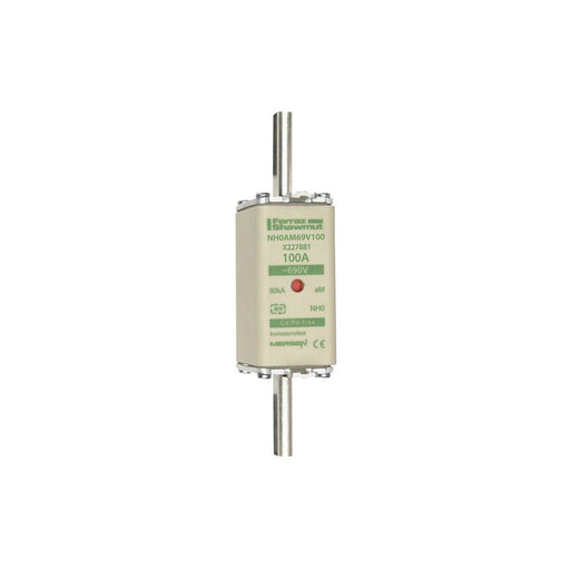 Mersen - Messersicherung Sicherungseinsatz NH aM NH0AM69V100 Gr.0 100A sfü KM − 3 Stück