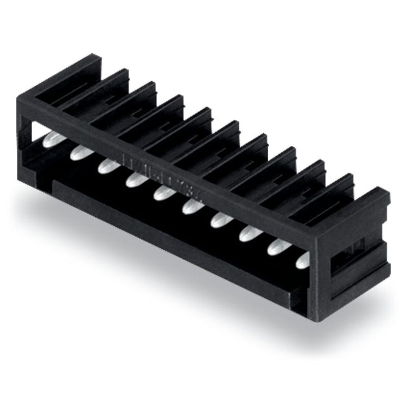 WAGO - Leiterplattensteckverbinder THR-Stiftleiste Lötstift 734-167/105-604 1,0x1,0,abgew.,sw − 100 Stück