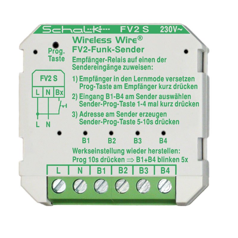 Schalk - Funksender Funk-Sender UP FV2 S (230V AC) 4 Eingänge − 1 Stück